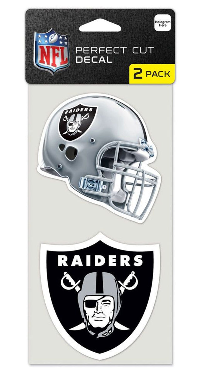 Juego de 2 calcomanías troqueladas de los Raiders de Las Vegas