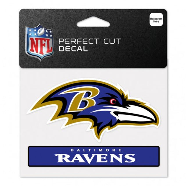 Calcomanía de los Baltimore Ravens de 4,5 x 5,75 pulgadas, corte perfecto en color