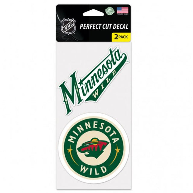 Juego de 2 calcomanías de Minnesota Wild de corte perfecto para 4 x 4