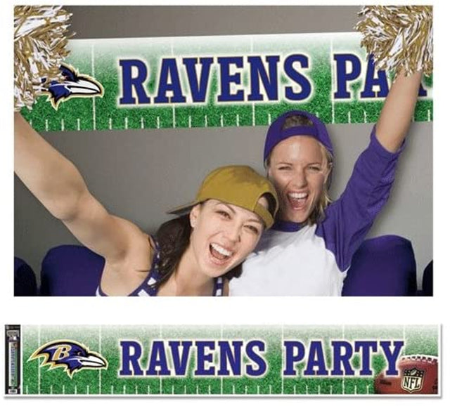 Banner de los Baltimore Ravens de 12 x 65 estilo fiesta