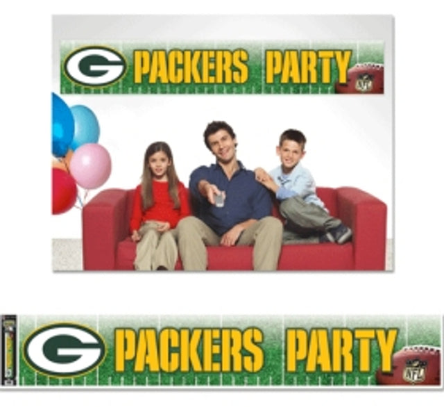 Banner de los Green Bay Packers de 12 x 65 estilo fiesta CO