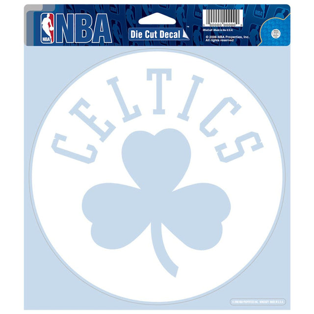 Calcomanía de los Boston Celtics troquelada de 8 x 8 pulgadas en color blanco