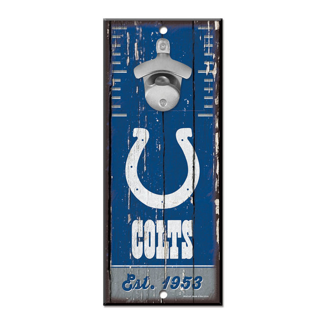 Indianapolis Colts Sign Wood 5x11 Bottle Opener