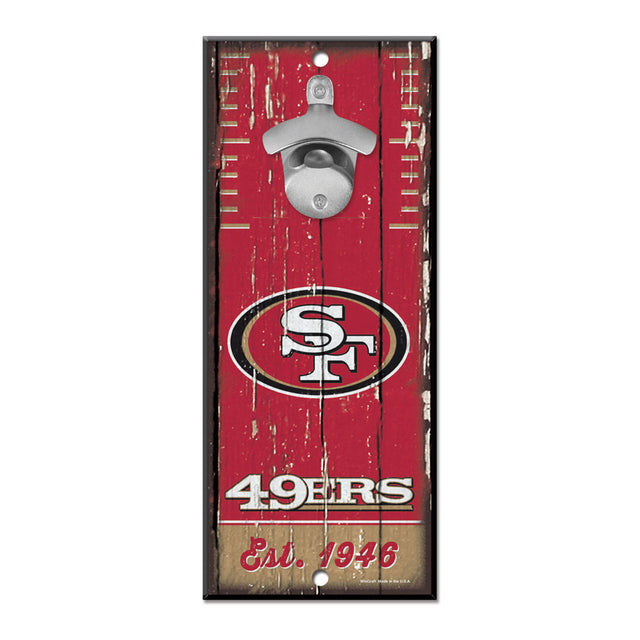 San Francisco 49ers Sign Wood 5x11 Bottle Opener