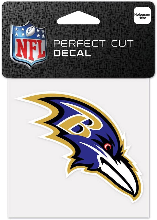 Calcomanía de los Baltimore Ravens 4x4 con corte perfecto y color