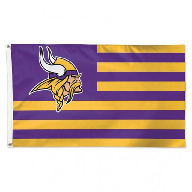 Bandera de los Minnesota Vikings de 3 x 5 pulgadas con diseño americano de lujo