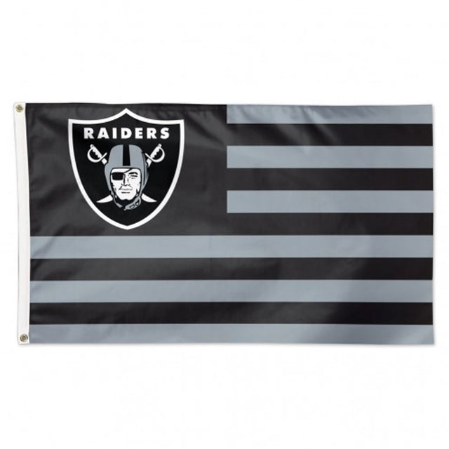Bandera de los Raiders de Las Vegas de 3 x 5 pulgadas con diseño americano de lujo
