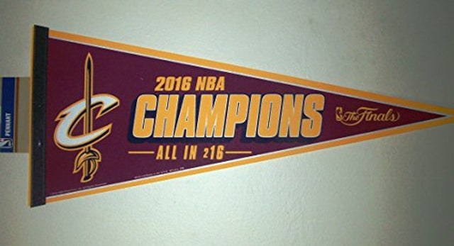 Banderín de los Cleveland Cavaliers de 12 x 30 pulgadas, diseño de campeones 2016