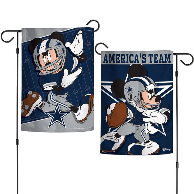Bandera de los Dallas Cowboys de 12 x 18 pulgadas, estilo jardín, de Disney, de 2 lados