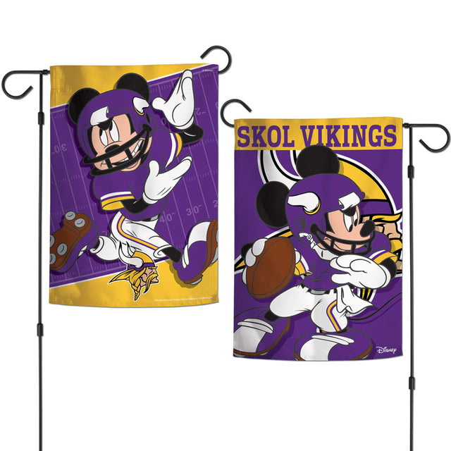 Bandera de Minnesota Vikings de 12 x 18 pulgadas, estilo jardín, de Disney, de 2 lados