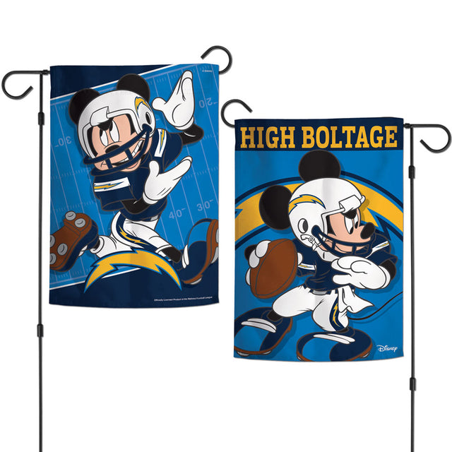 Bandera de Los Angeles Chargers de 12 x 18 pulgadas, estilo jardín, de Disney, de 2 lados