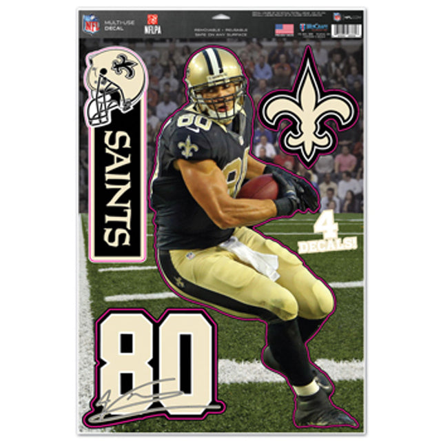 Calcomanía multiusos de los New Orleans Saints de 11 x 17 pulgadas, Jimmy Graham Design CO