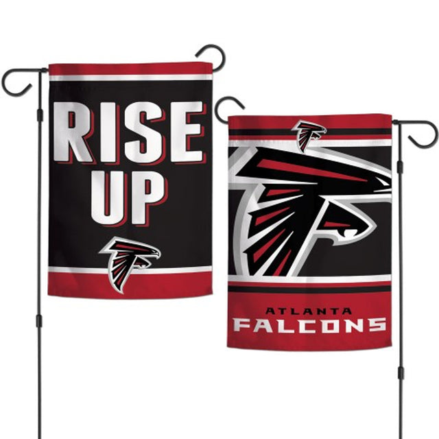 Bandera de los Atlanta Falcons de 12 x 18 pulgadas, estilo jardín, diseño de eslogan de 2 lados