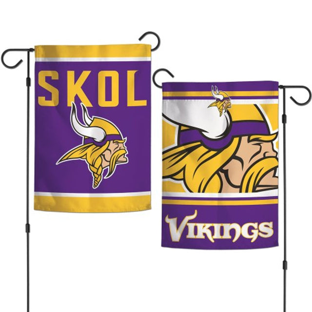 Minnesota Vikings Flag 12x18 Garden Style 2 Sided Slogan Design