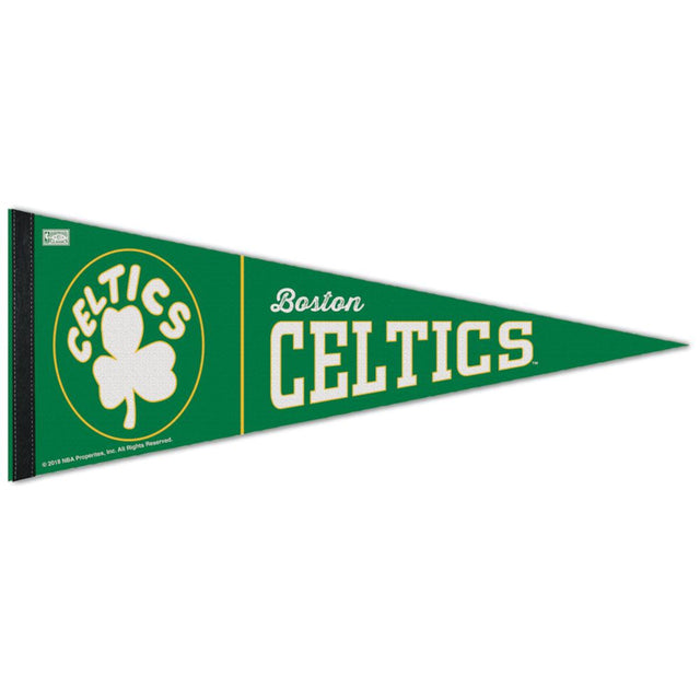 Banderín de los Boston Celtics de 12 x 30 pulgadas, estilo premium, diseño de maderas duras