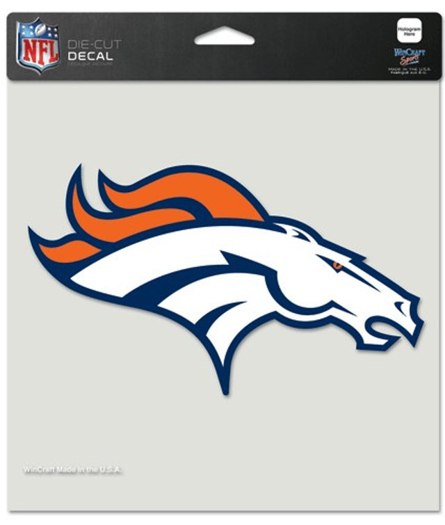 Calcomanía de los Denver Broncos troquelada de 8 x 8 pulgadas