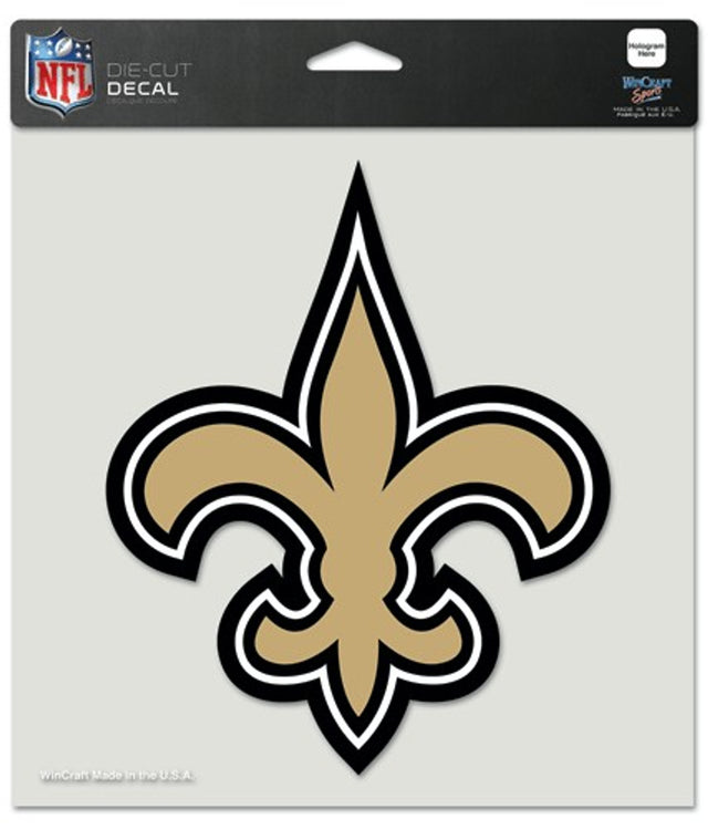 Calcomanía de los New Orleans Saints troquelada de 8 x 8 pulgadas