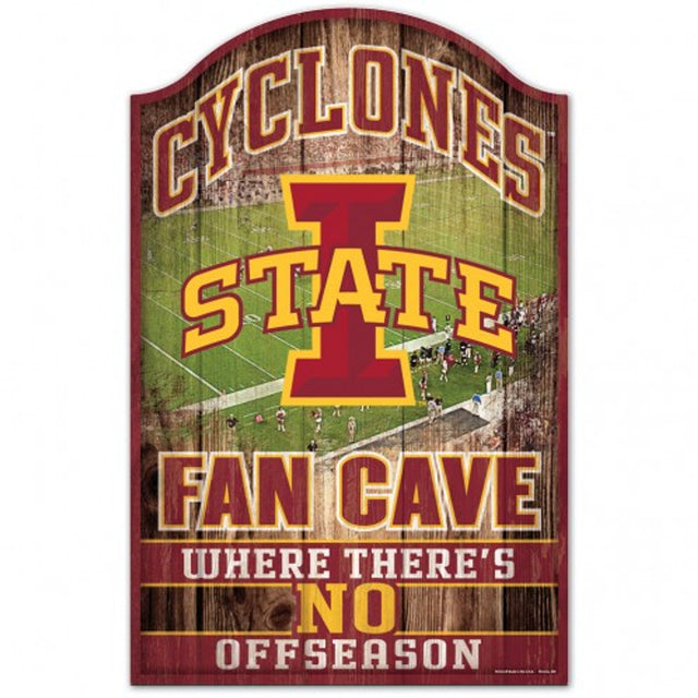 Iowa State Cyclones Sign 11x17 Wood Fan Cave Design