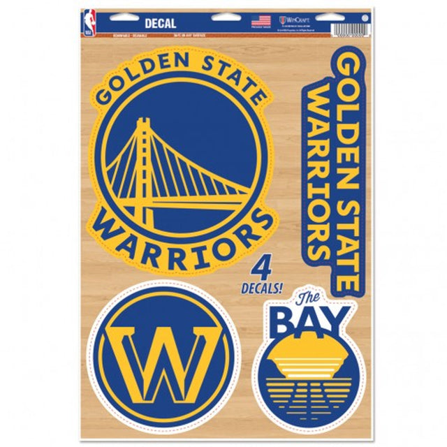 Calcomanía de los Golden State Warriors de 11 x 17 pulgadas, cortada según el logotipo