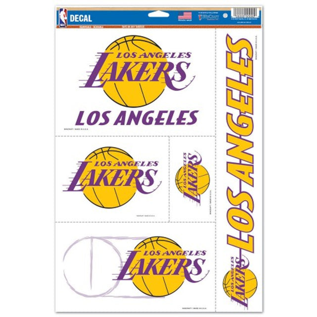 Calcomanía multiusos de Los Angeles Lakers, 11 x 17, 5 piezas