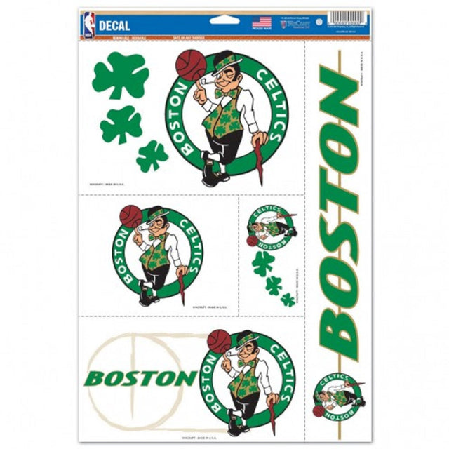 Juego de 5 calcomanías multiusos de Boston Celtics de 11 x 17 pulgadas
