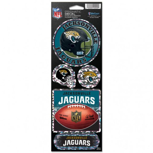 Calcomanía de los Jacksonville Jaguars, troquelada, estilo prismático, 4 x 11
