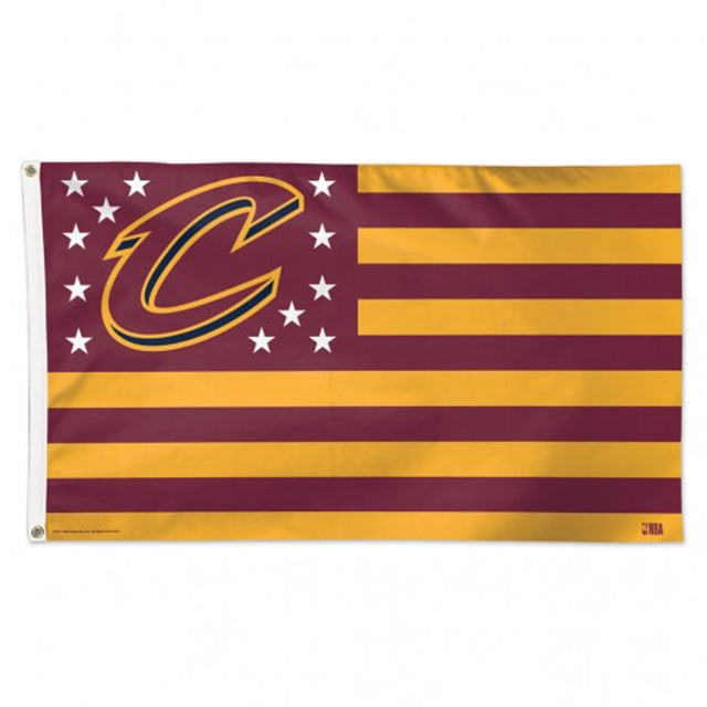 Bandera de los Cleveland Cavaliers de 3 x 5 pulgadas, estilo de lujo, diseño de estrellas y rayas
