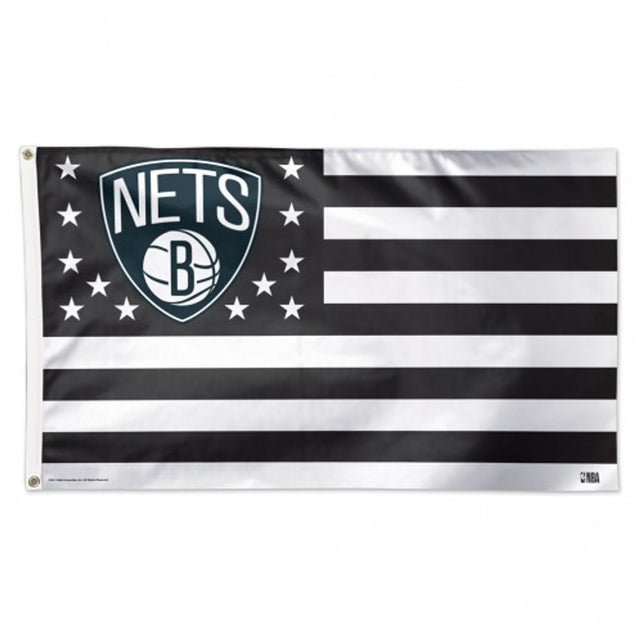 Bandera de los Brooklyn Nets de 3 x 5 pulgadas, estilo de lujo, diseño de estrellas y rayas