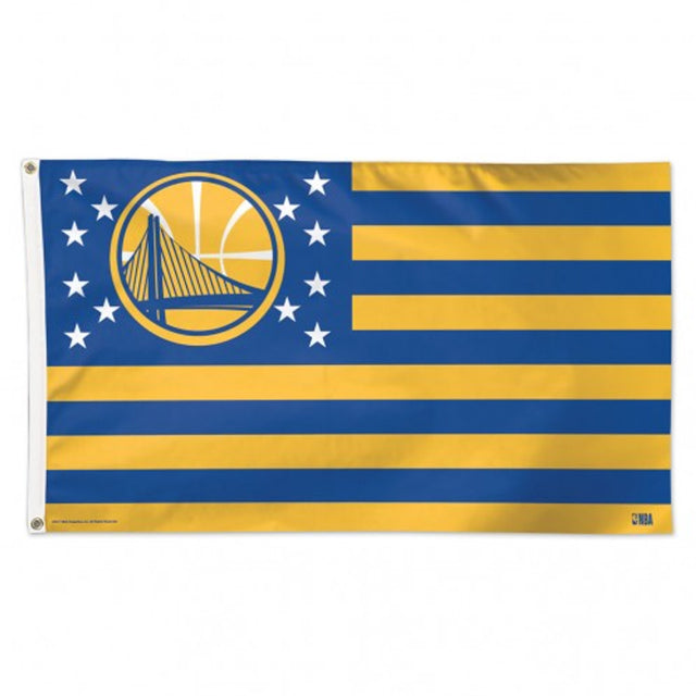 Bandera de los Golden State Warriors de 3 x 5 pulgadas, estilo de lujo, diseño de estrellas y rayas