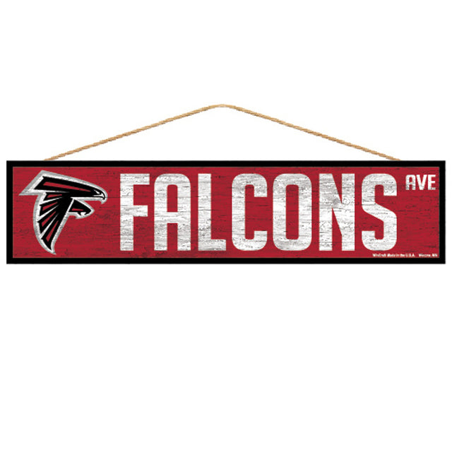 Letrero de los Atlanta Falcons de 4 x 17 pulgadas con diseño de Wood Avenue