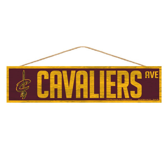 Letrero de los Cleveland Cavaliers de 4 x 17 pulgadas con diseño de Wood Avenue