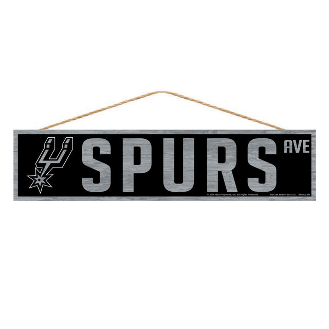 Letrero de los San Antonio Spurs de 4 x 17 pulgadas con diseño de Wood Avenue
