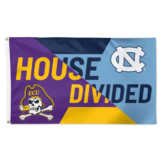 East Carolina Pirates / North Carolina Tar Heels House Divided ECU/Nor Flag - Deluxe 3' X 5' Rivalry