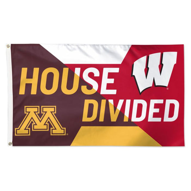 Minnesota Golden Gophers / Wisconsin Badgers House Divided Flag - Deluxe 3' X 5' Rivalry