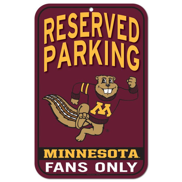 Minnesota Golden Gophers Reserved Parking Plastic Sign 11" x 17"