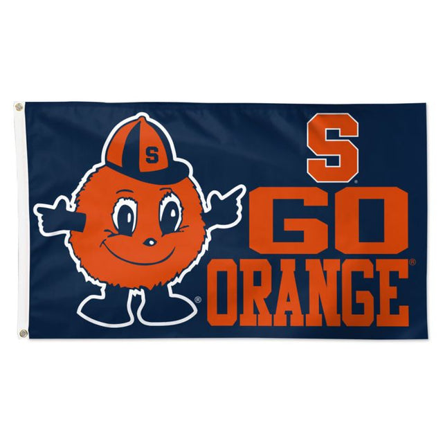 Bandera naranja de Syracuse con la mascota - Deluxe, 3' x 5'