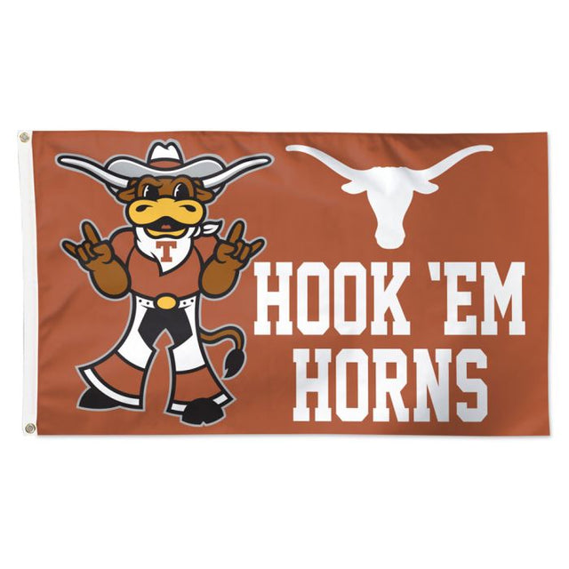 Bandera de lujo de la mascota de los Texas Longhorns, 3 x 5 pies