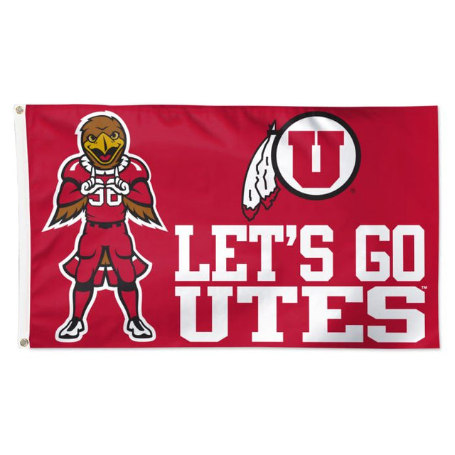 Bandera de mascota de los Utah Utes: Deluxe, 3 x 5 pies