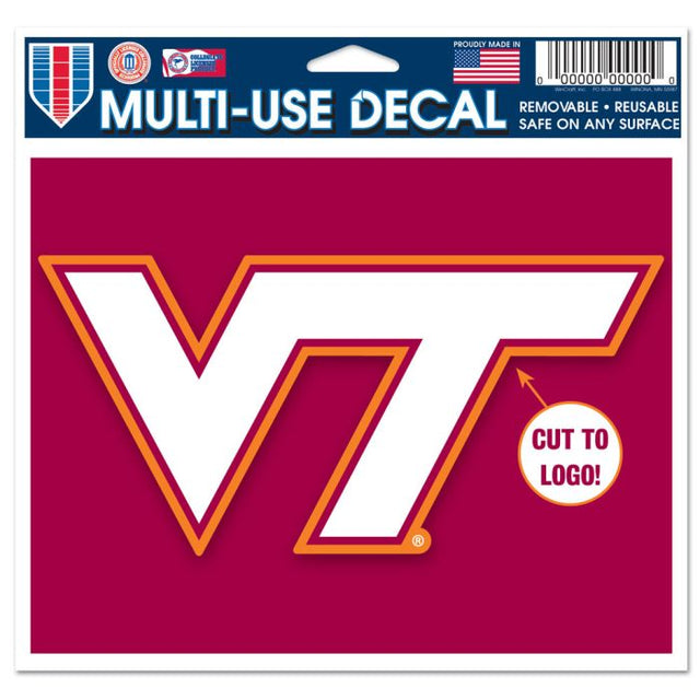 Virginia Tech Hokies Multi-Use Decal - cut to logo 5" x 6"