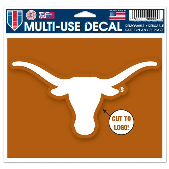 Calcomanía multiusos de Texas Longhorns: cortada con el logotipo de 5" x 6"