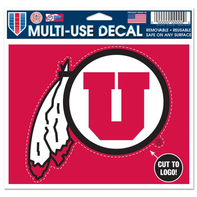 Calcomanía multiusos de Utah Utes: cortada con el logotipo de 5" x 6"