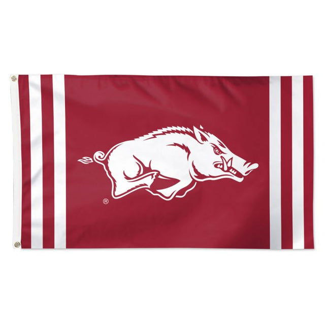 Bandera de los Arkansas Razorbacks con rayas verticales: Deluxe, 3' x 5'