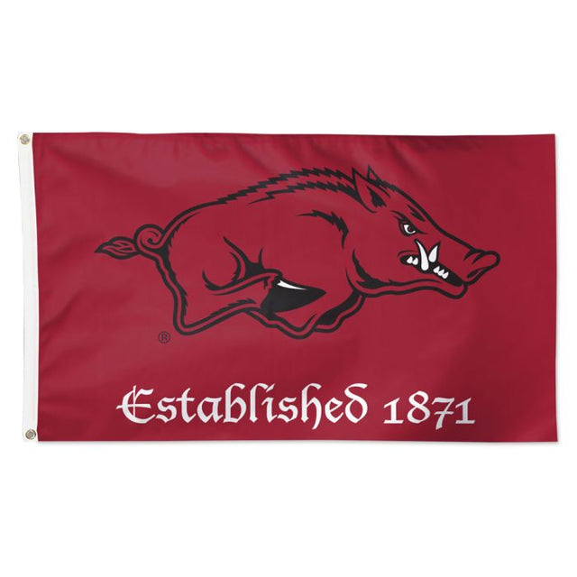 Bandera de Arkansas Razorbacks ESTABLECIDA - Deluxe 3' X 5'