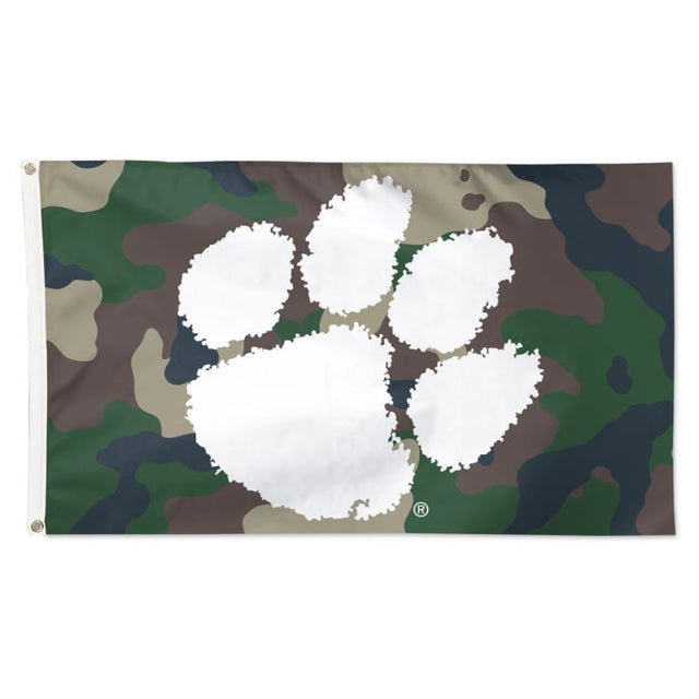 Bandera de camuflaje de los Clemson Tigers: Deluxe, 3' x 5'