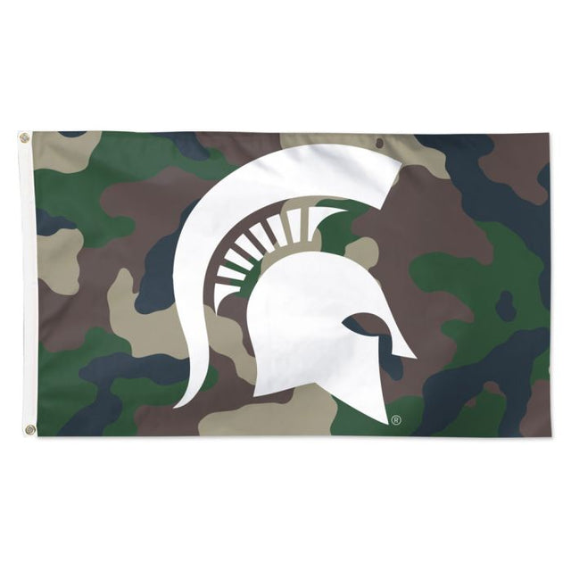 Bandera de camuflaje de los Spartans del estado de Michigan: Deluxe, 3' x 5'