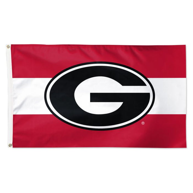 Bandera de los Georgia Bulldogs con rayas horizontales, de lujo, 3 x 5 pies
