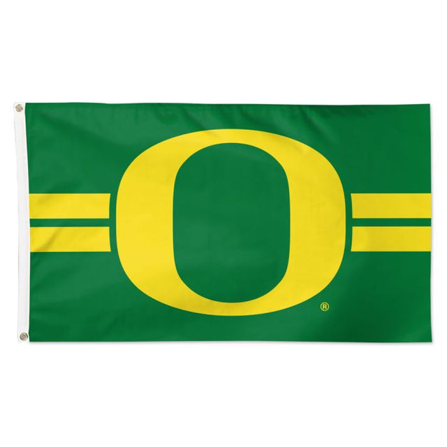 Bandera de lujo de los Oregon Ducks con rayas horizontales de 3 x 5 pies
