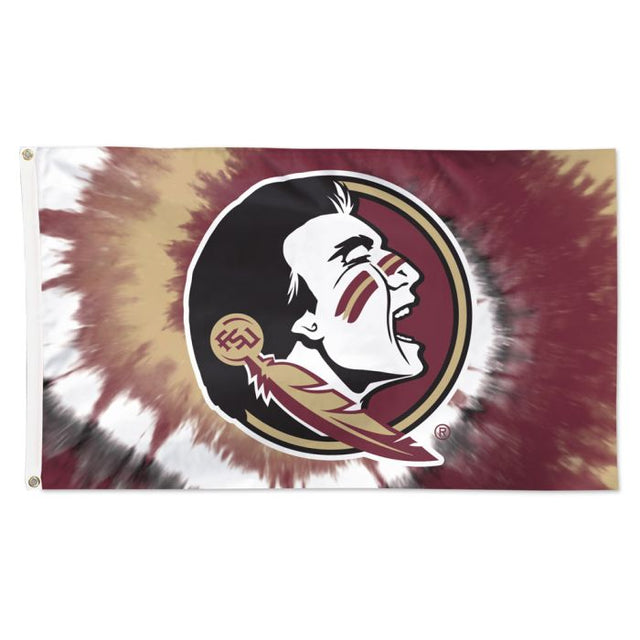 Bandera de los Florida State Seminoles con el logo de Tyedye - Deluxe 3' X 5'