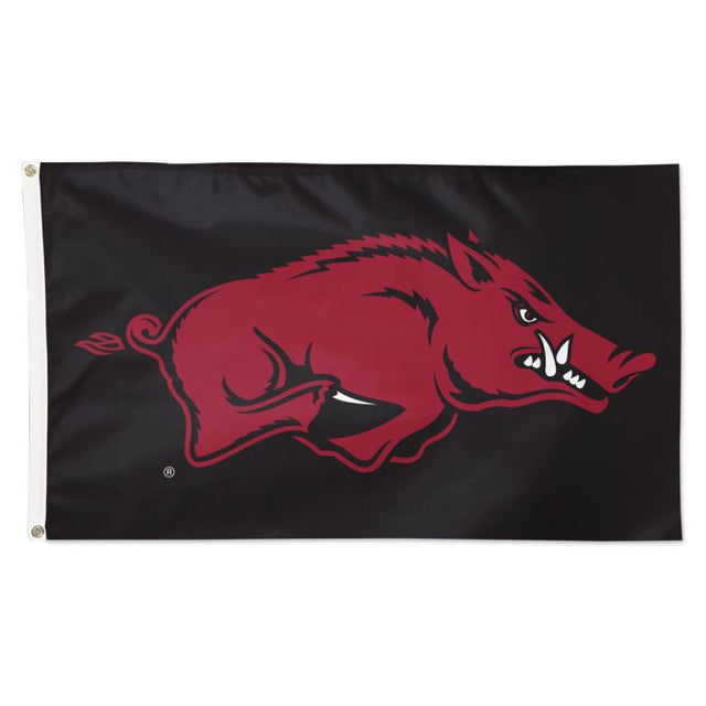 Bandera negra de los Arkansas Razorbacks: Deluxe, 3 x 5 pies