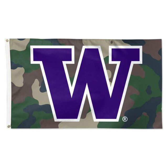Bandera camuflada de los Washington Huskies: Deluxe, 3' x 5'
